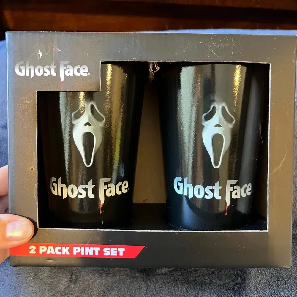 Ghost Face 2 pack pint glass set The Icon of Halloween new in box
